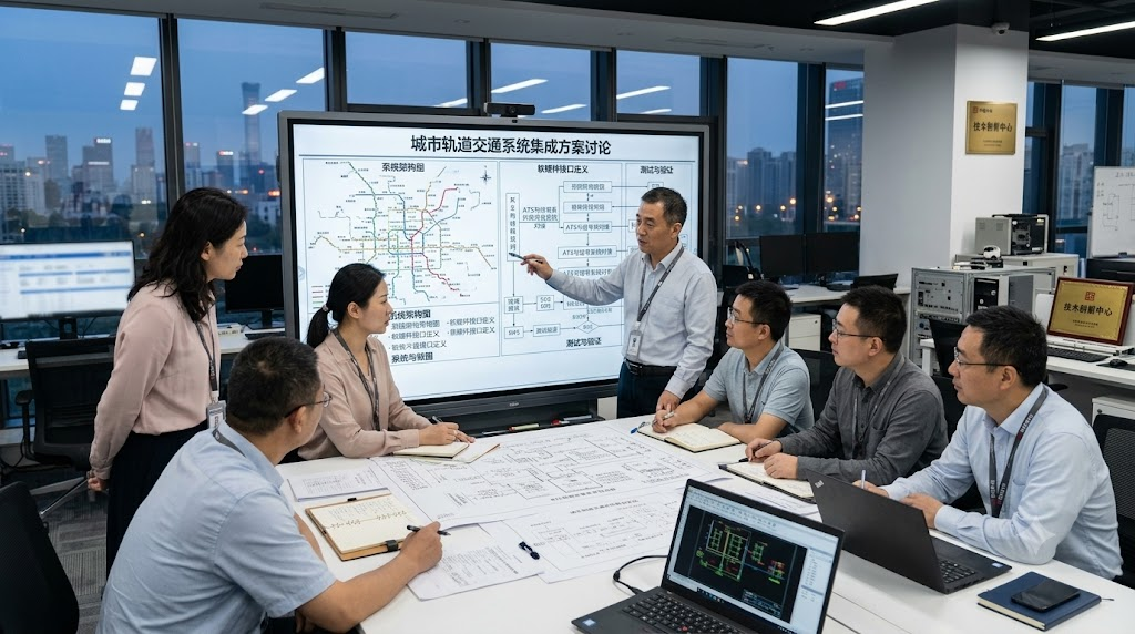 Engineers discussing system integration plans
