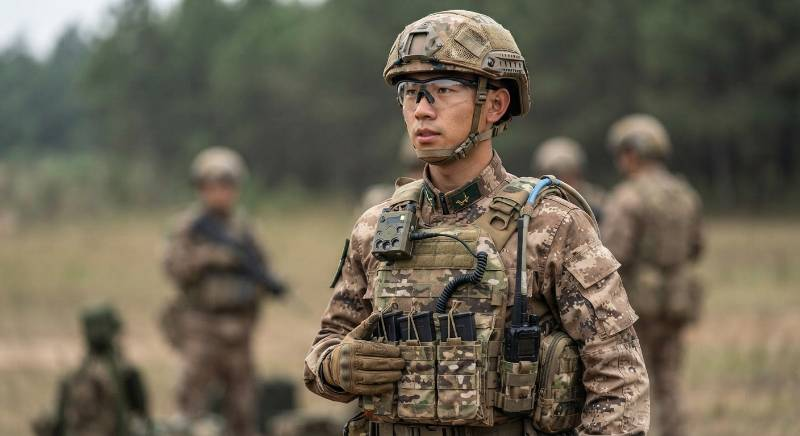 Soldier wearing tactical laser warning sensor on vest