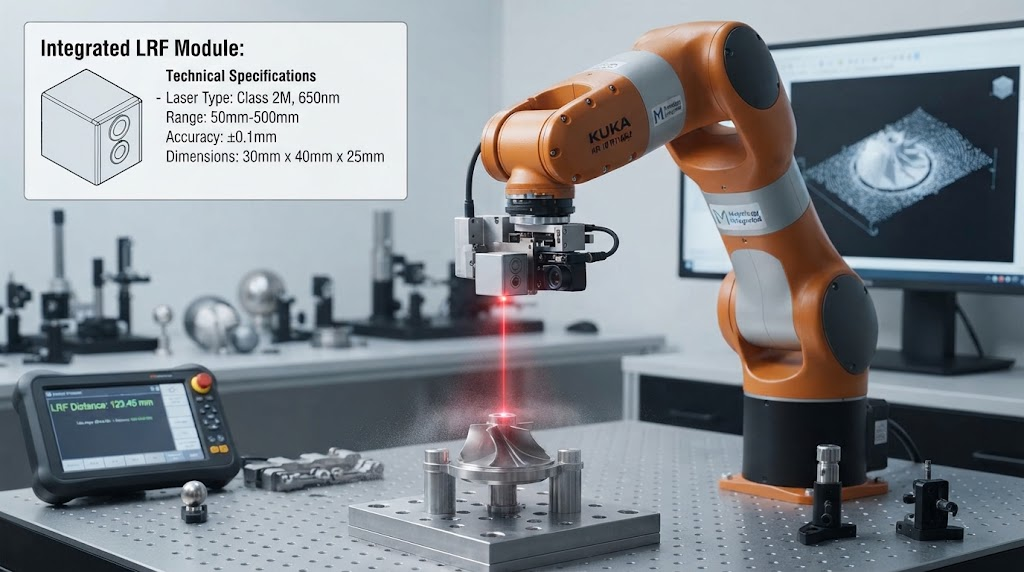 Robotic arm with integrated LRF module