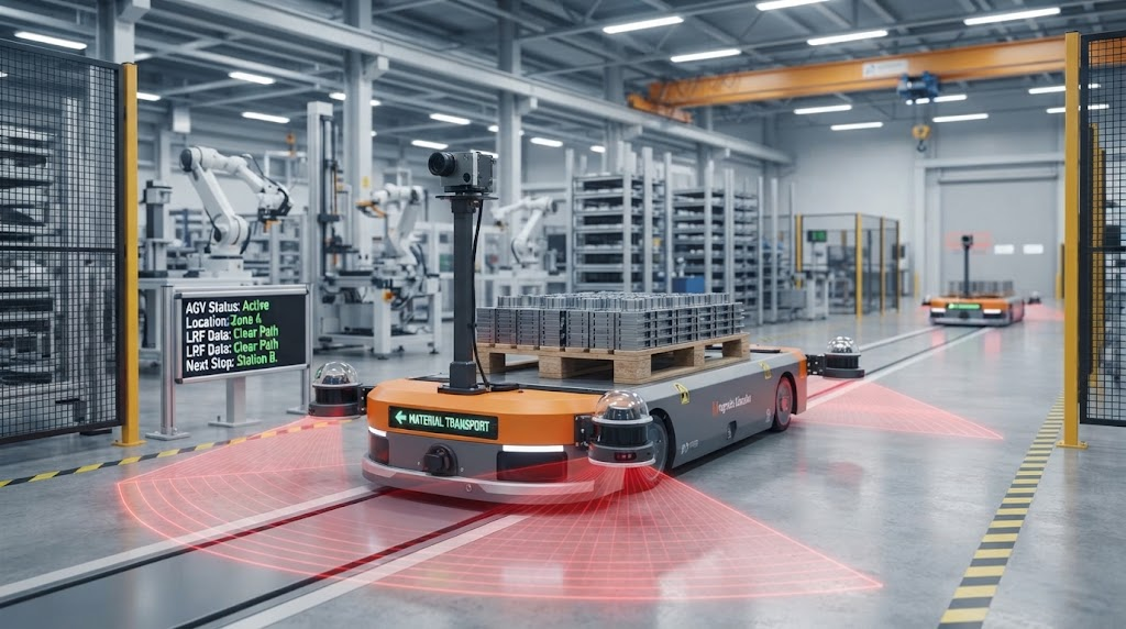 Automated guided vehicle with LRF sensors
