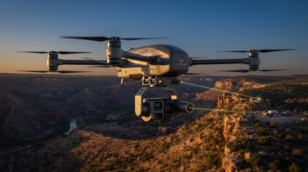 Drone with LRF module