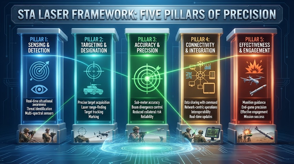 Five pillars graphic for STA Laser framework