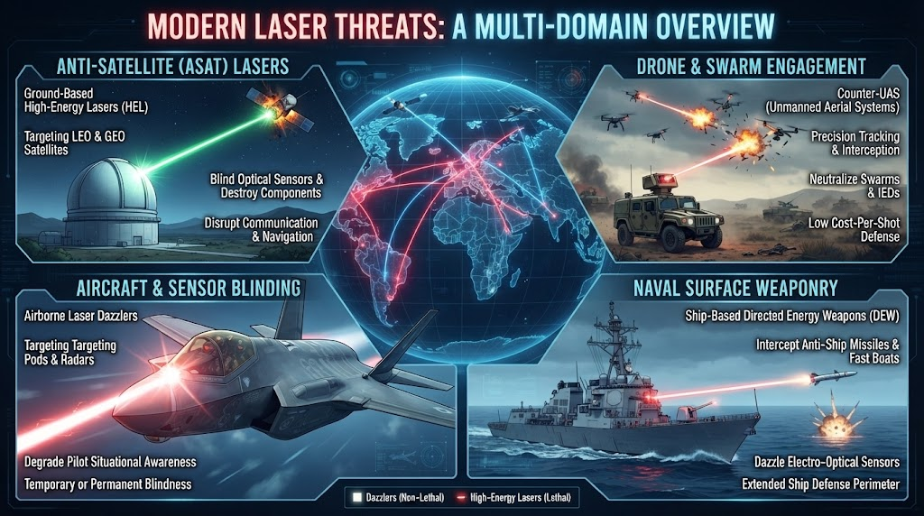 Modern laser threats illustration