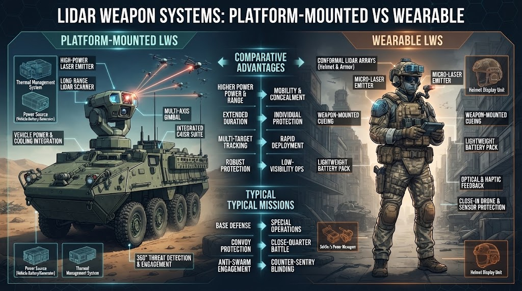 Platform-mounted vs wearable LWS